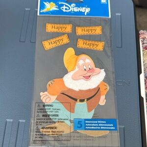Disney Cheerful Dwarf Stickers in Orange and Brown